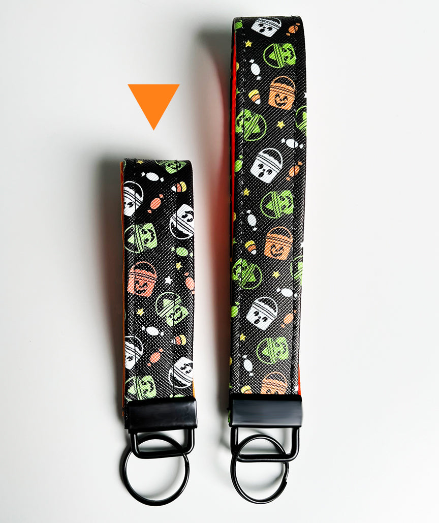 Boo Bucket Wristlet or Fob, Faux Leather