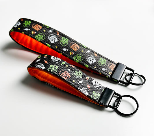 Boo Bucket Wristlet or Fob, Faux Leather