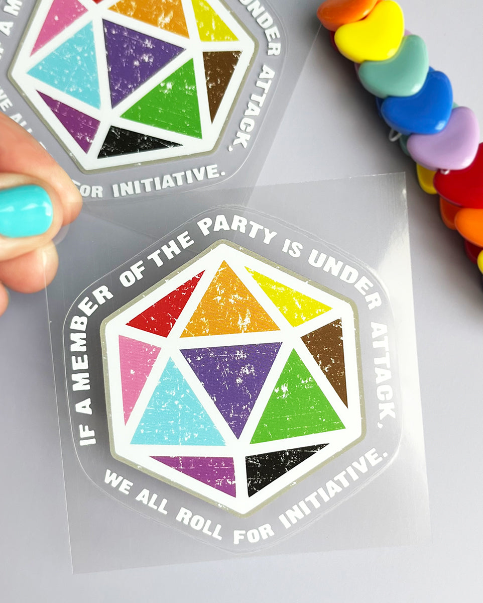 Dice Decal x2 , Transparent Waterproof, DnD, Roll