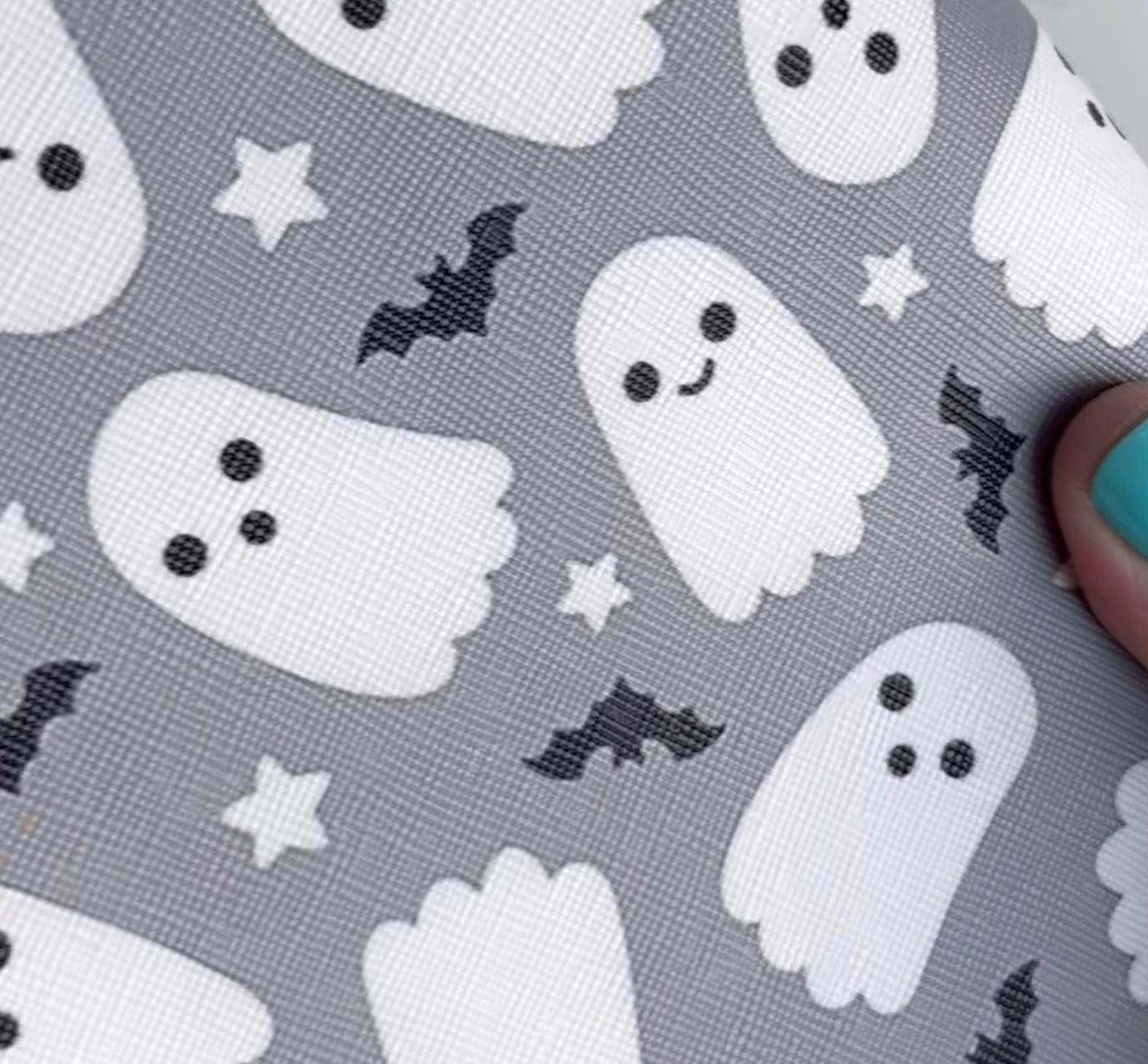 Ghosts w/Bats, Faux Leather, Rolls