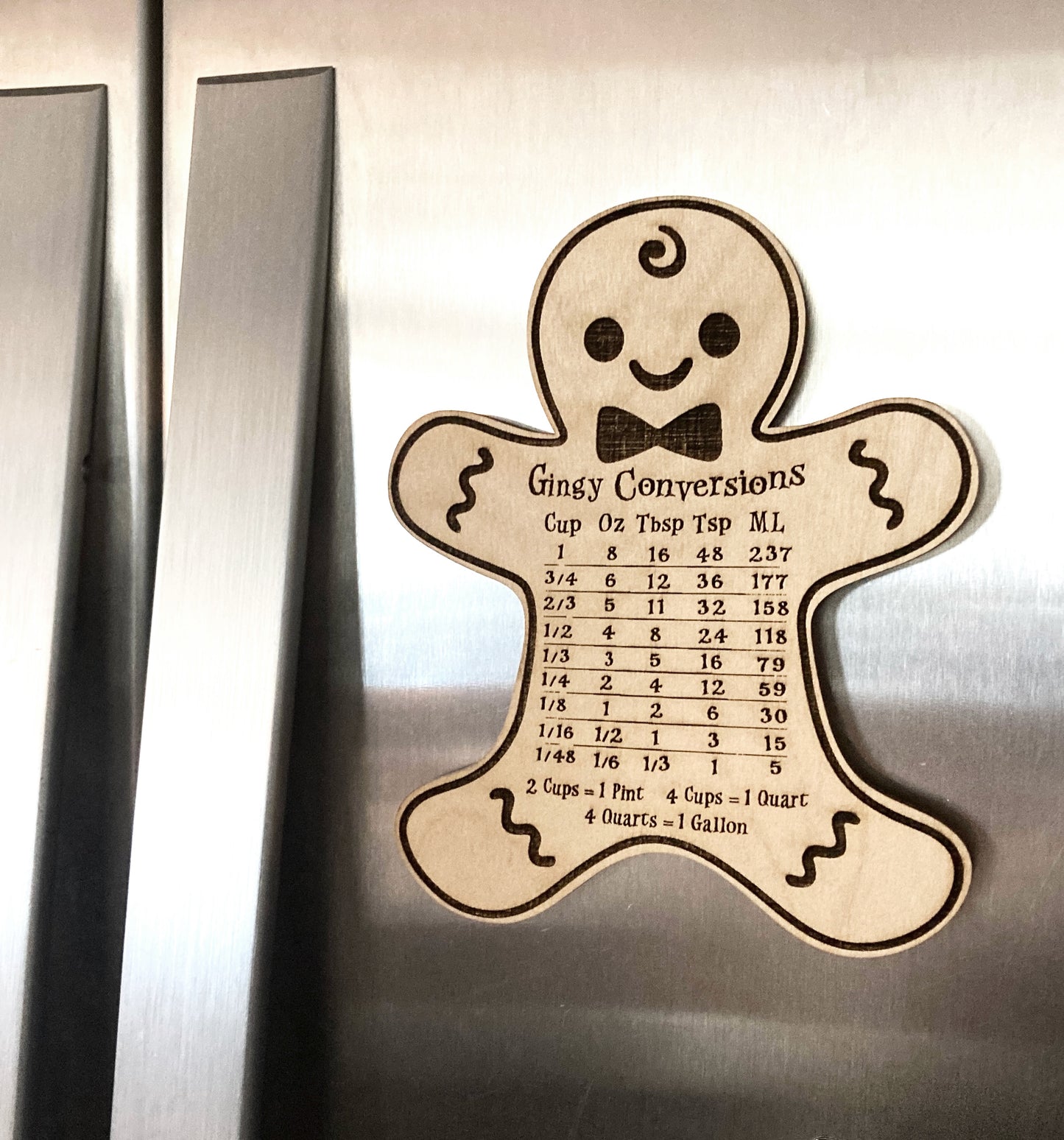 Gingy Conversion Chart, Wood Magnet