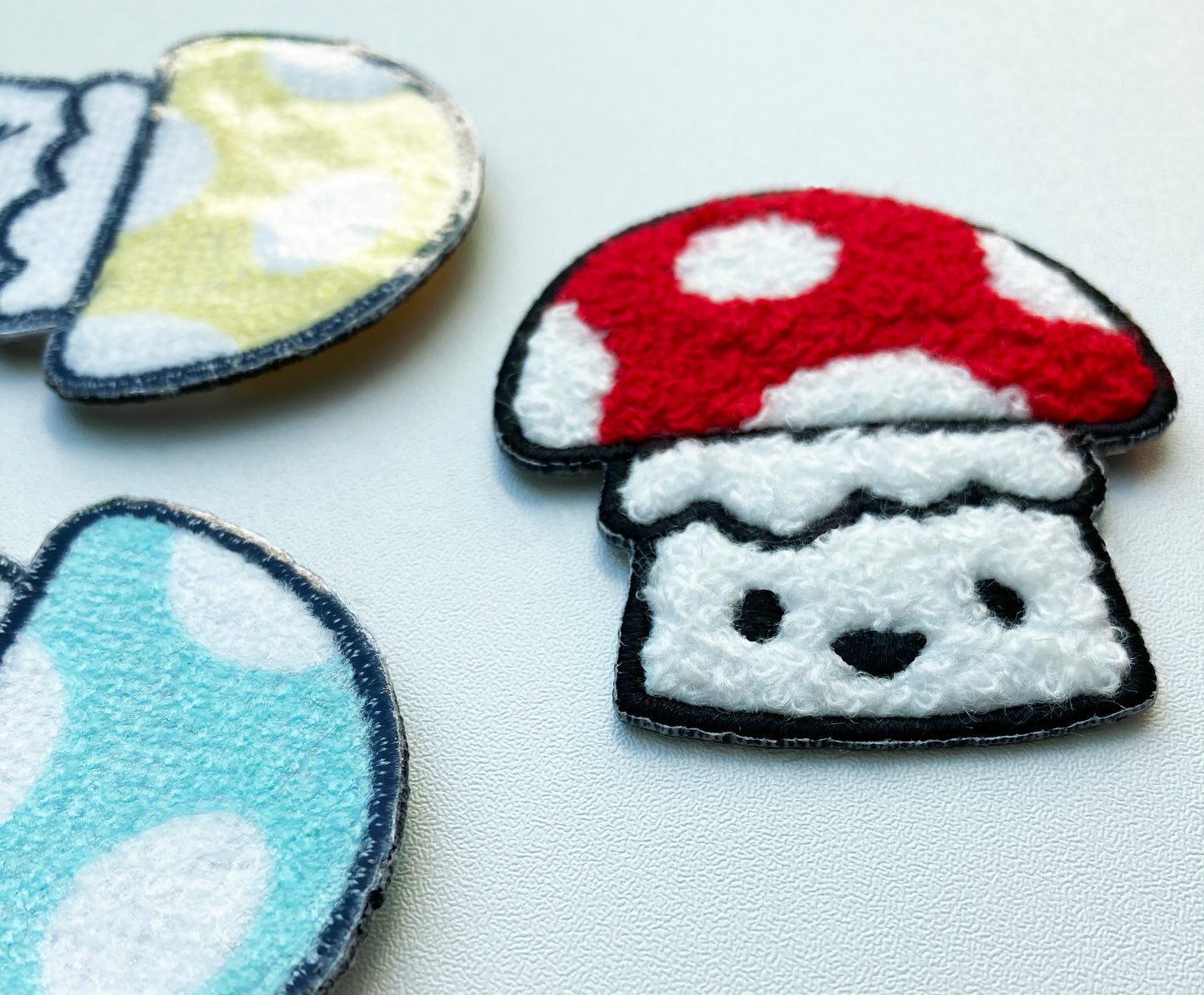 Mushroom Patches Chenille , iron-on, embroidery