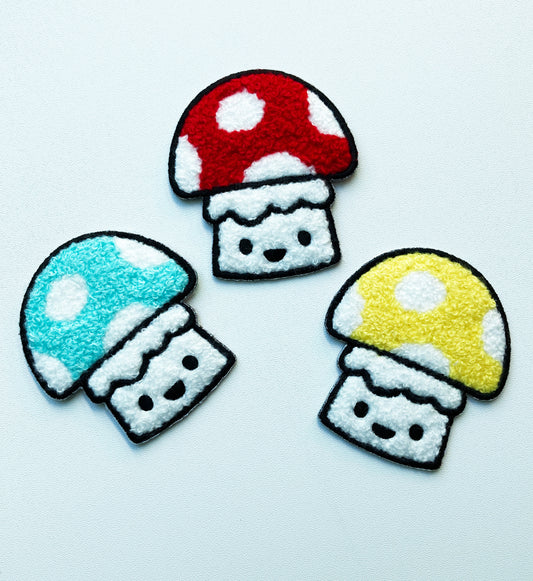 Mushroom Patches Chenille , iron-on, embroidery
