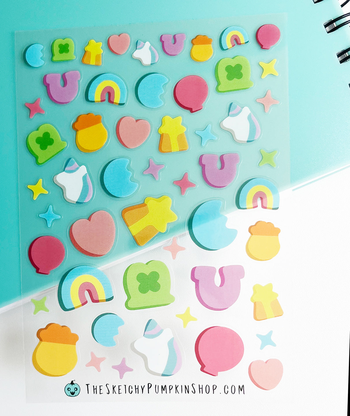 Lucky Charm Stickers, Transparent, Waterproof