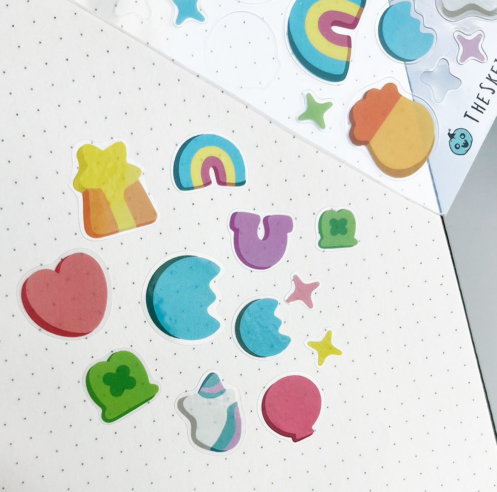 Lucky Charm Stickers, Transparent, Waterproof