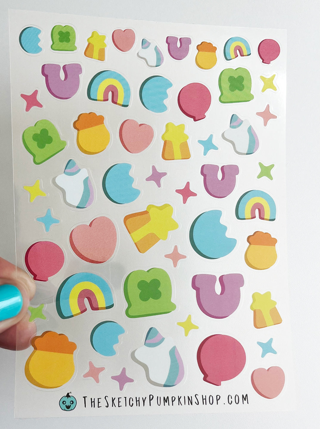 Lucky Charm Stickers, Transparent, Waterproof
