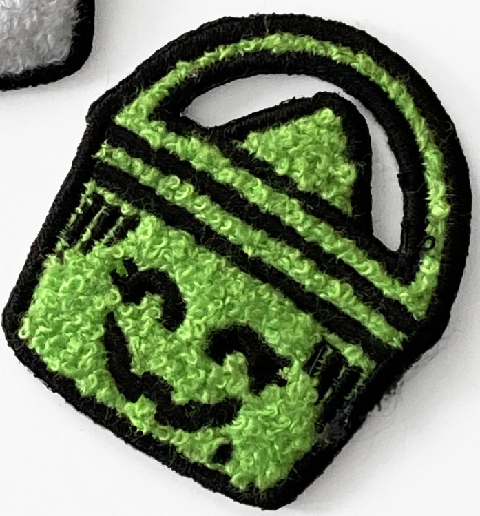 Boo Bucket Patches, iron-on, chenille embroidery