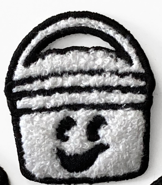 Boo Bucket Patches, iron-on, chenille embroidery