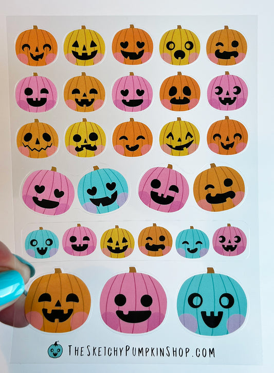 Baby Pumpkins Sticker Sheet, Transparent, Waterproof