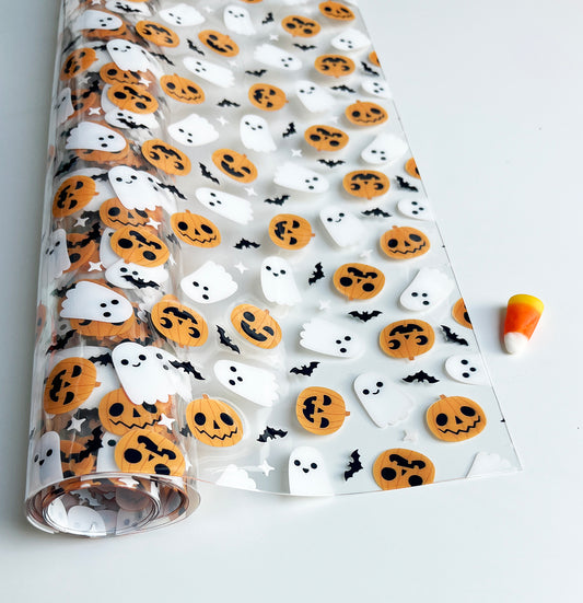 Ghost and Pumpkins Transparent PVC, Rolls