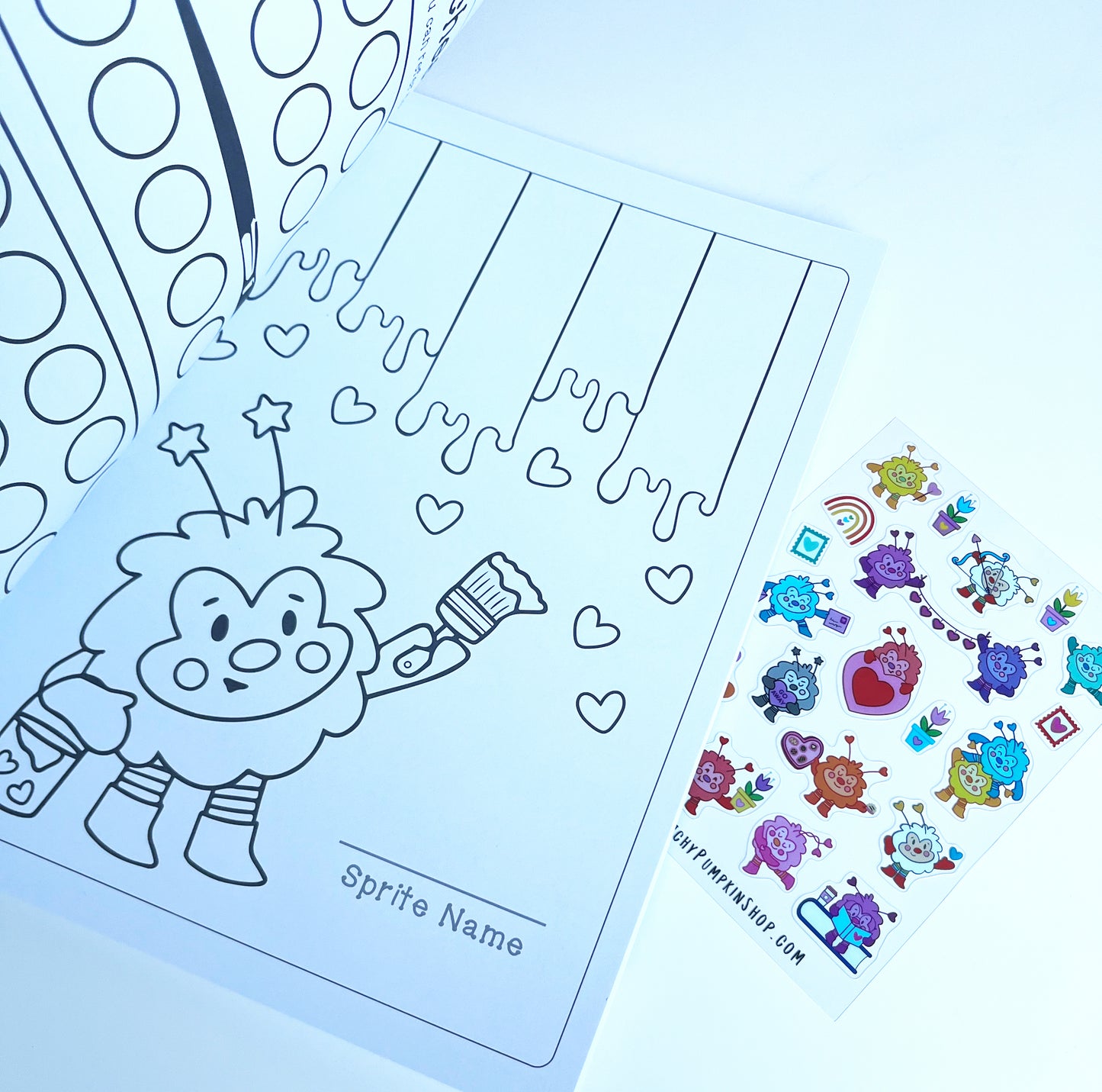 Sprite Coloring Book w/ Stickers: * Marker Friendly