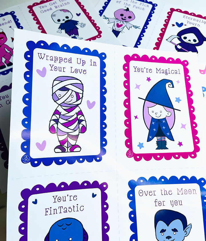 Valloween Monster Cards, Art Print, Download