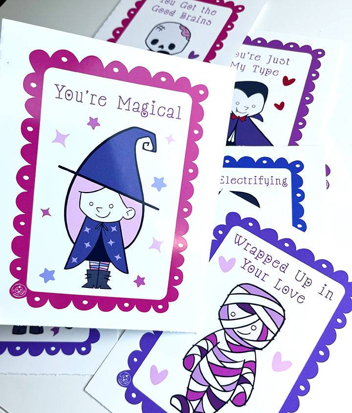 Valloween Monster Cards, Art Print, Download