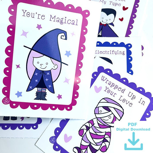 Valloween Monster Cards, Art Print, Download