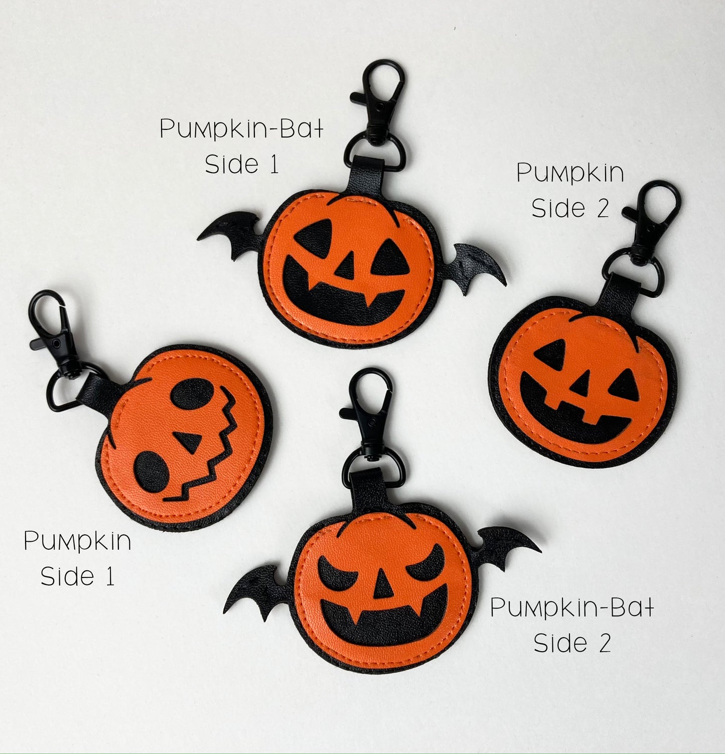 Pumpkin-Bat Keychain double-sided
