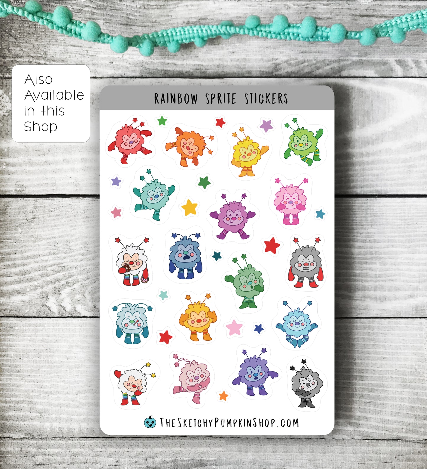 Rainbow Sprite Vinyl Decal, Transparent Backing, Made in the 80s, Kawaii, Sticker, Waterproof