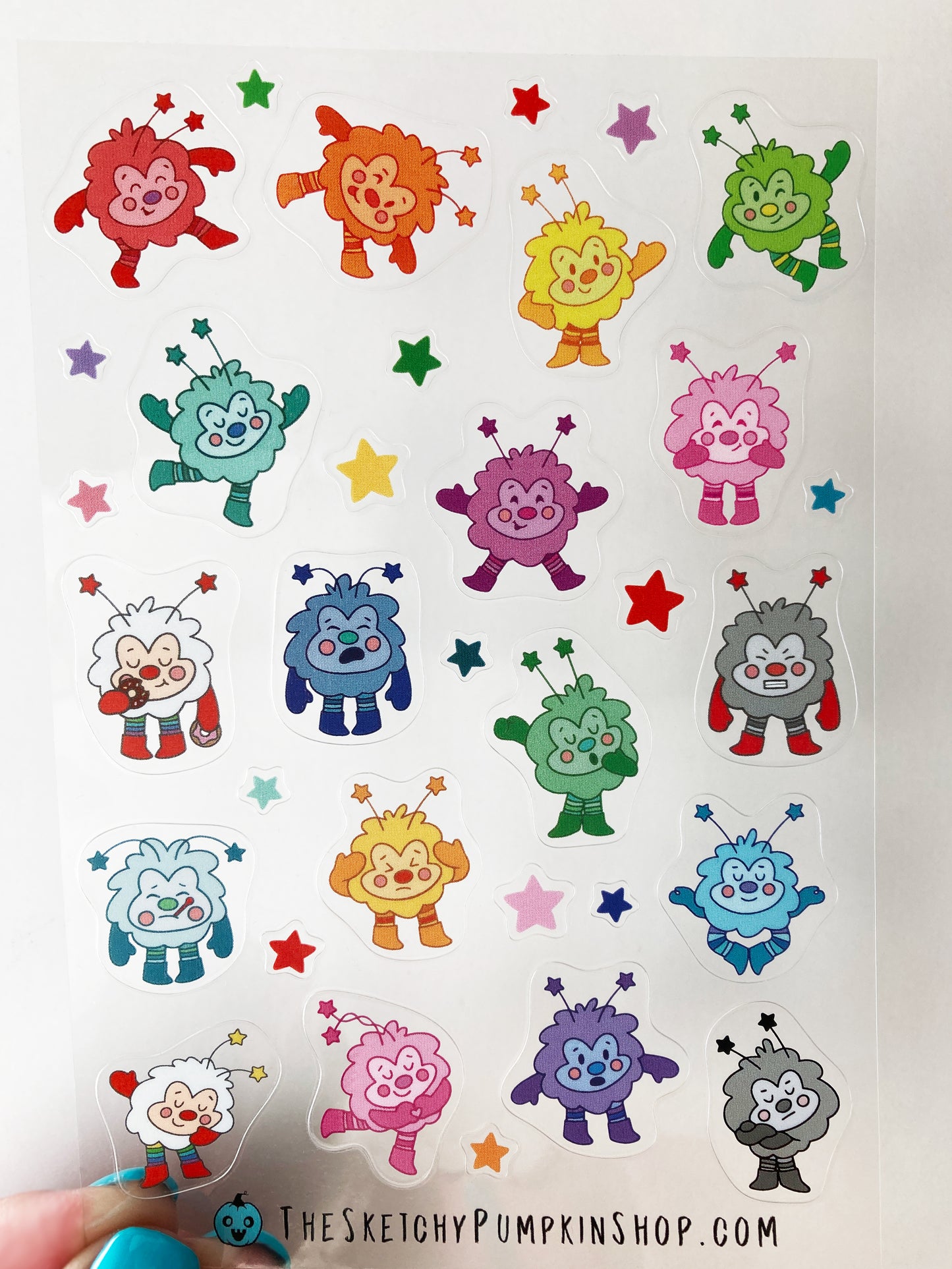 Rainbow Sprite, Transparent, Waterproof Sticker Sheet