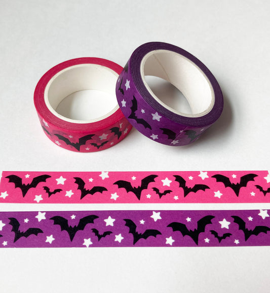 Bat Washi Tape, Pink and Purple