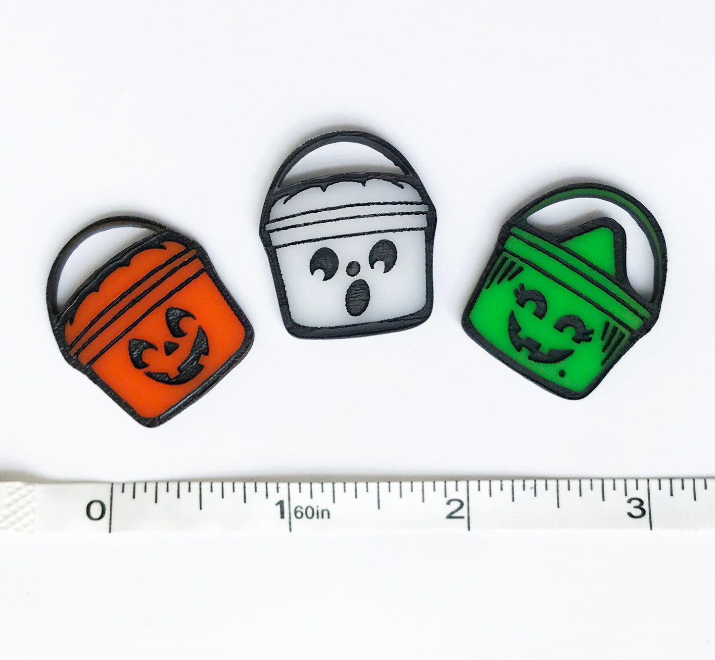 Boo Bucket Charms, ALL 3, Acrylic
