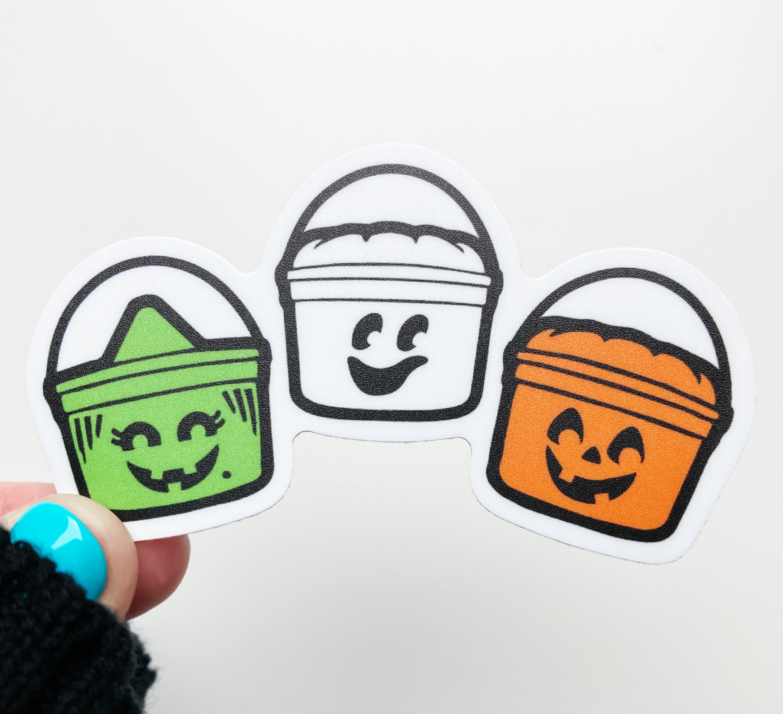 Boo Bucket Vinyl Decal, White Background thesketchypumpkin