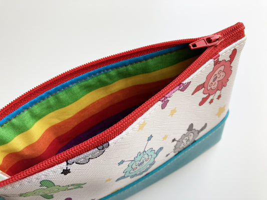 Rainbow Sprite Zipper Bag, Faux Leather