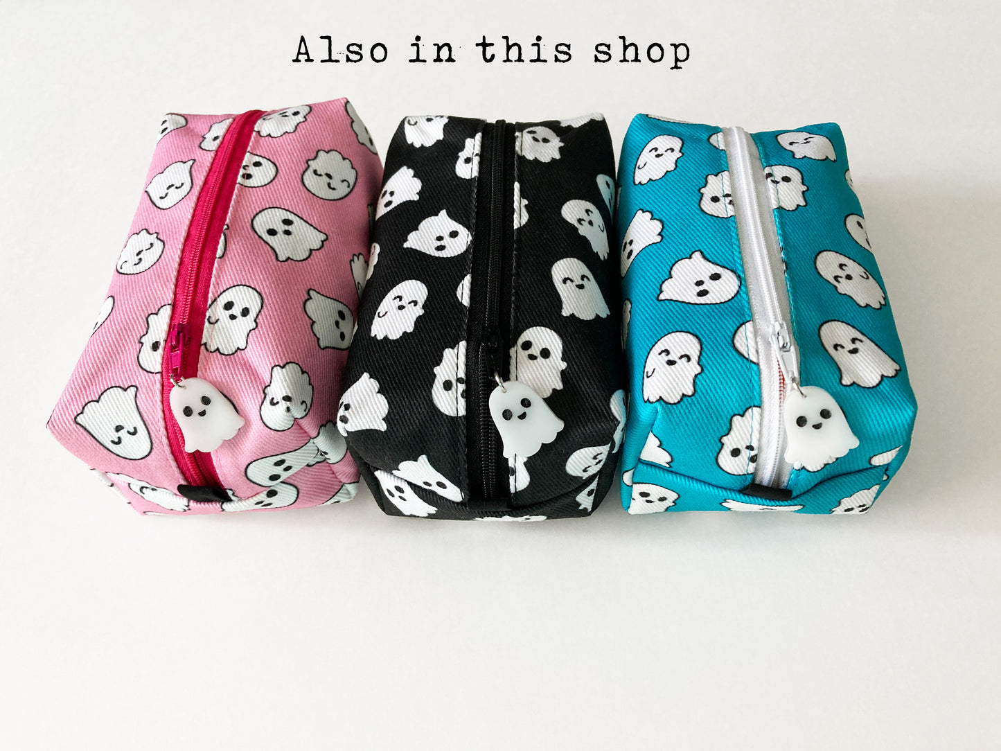 Ghost Coin Purse, Aqua, Black, Pink