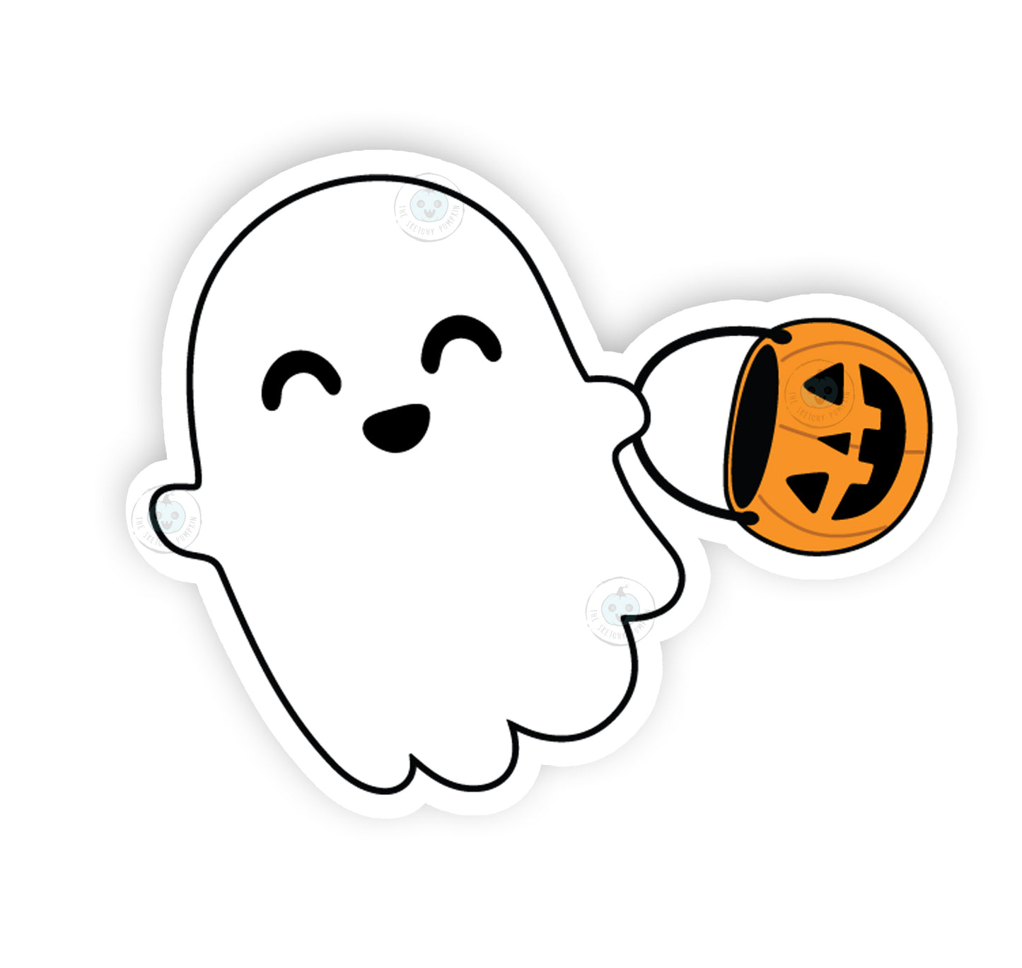 Ghost with Candy Bucket Decal