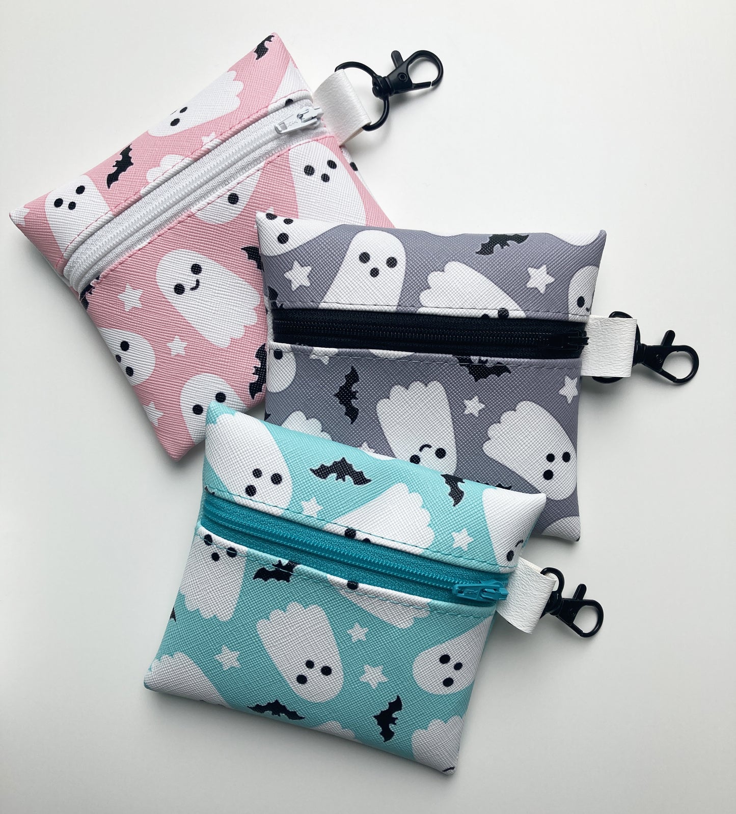 Ghost & Bat Coin Purse, Faux Leather