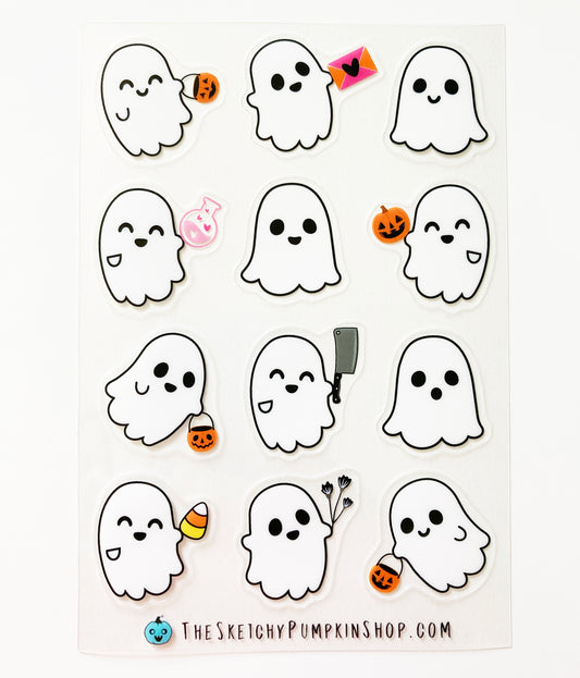 Misfit- Ghost, Transparent, Waterproof Sticker Sheet