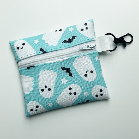 Ghost & Bat Coin Purse, Faux Leather