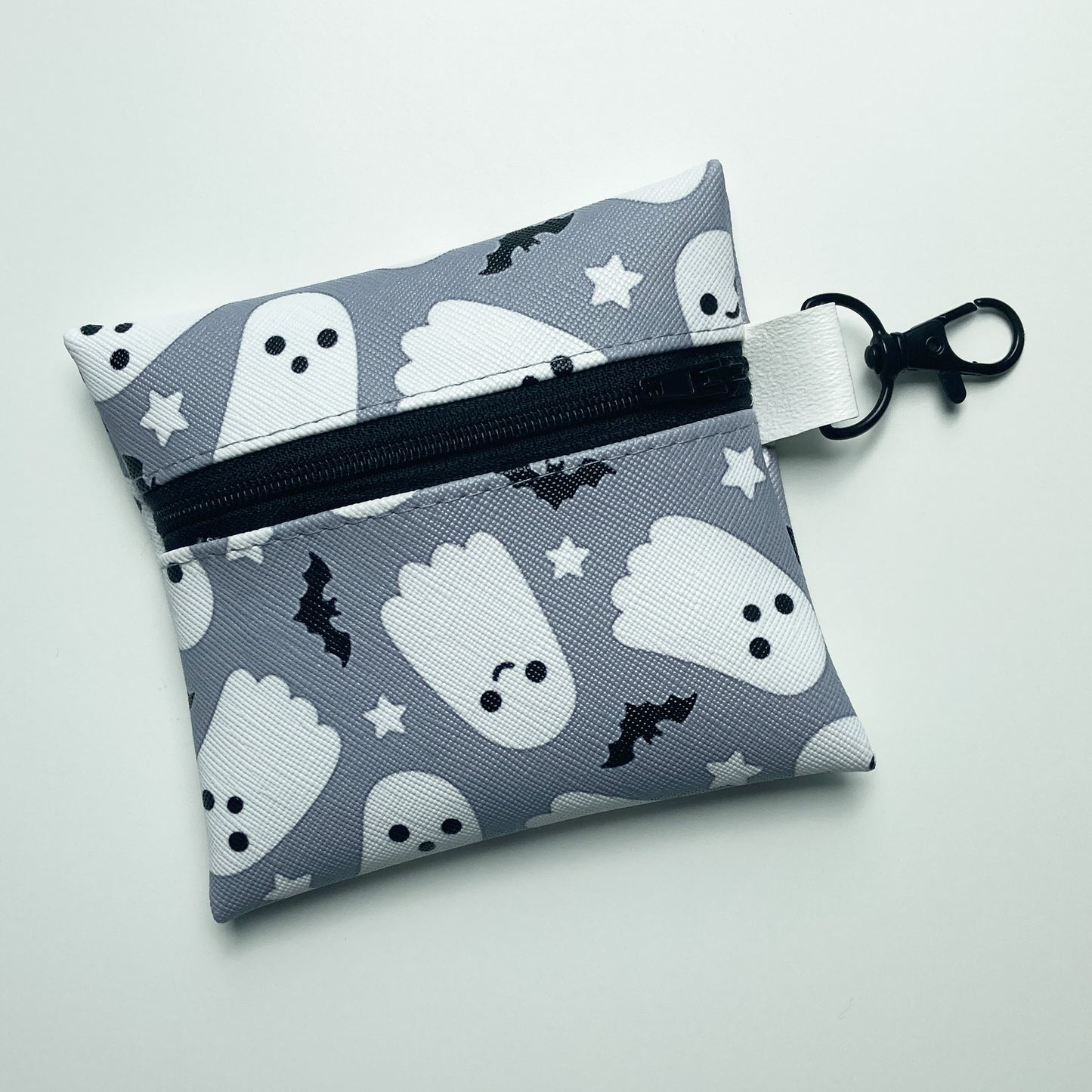 Ghost & Bat Coin Purse, Faux Leather