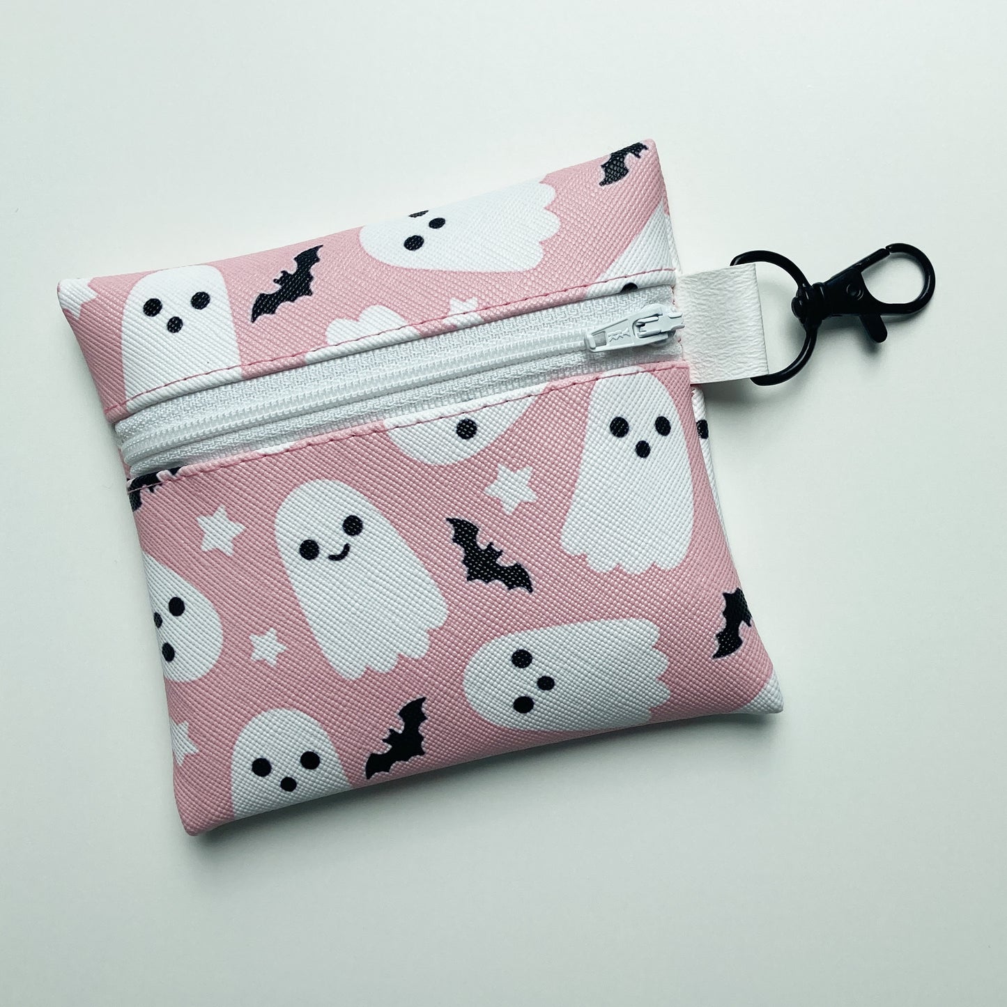 Ghost & Bat Coin Purse, Faux Leather