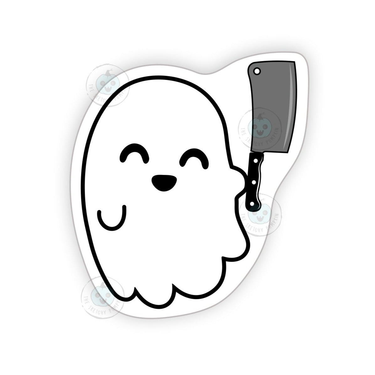 Ghost with Meat Cleaver Sticker, Decal, Waterproof