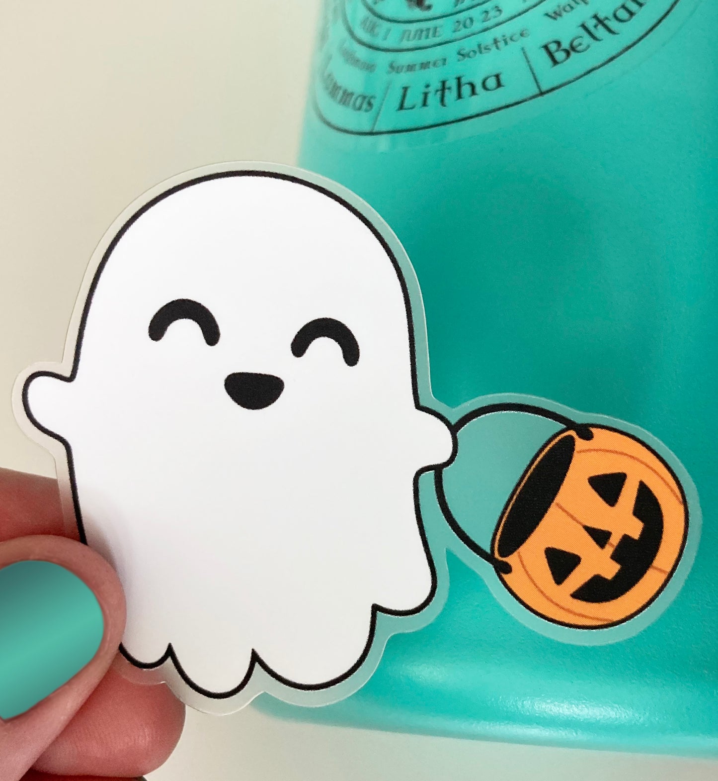 Ghost with Candy Bucket Decal