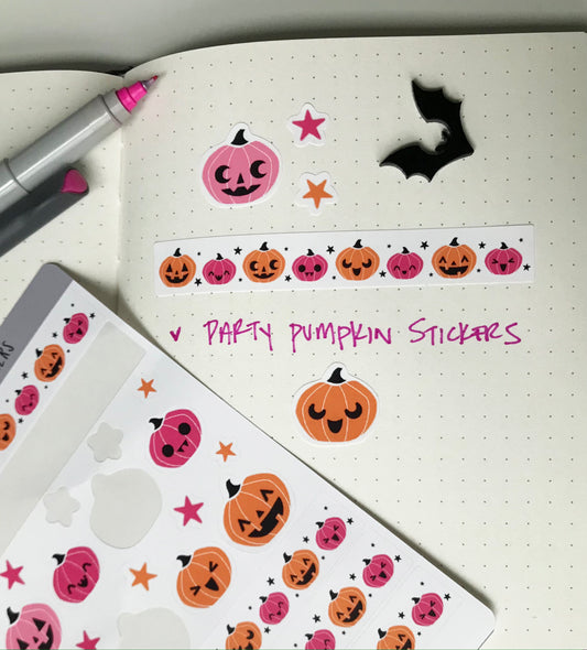 Party Pumpkin Washi-Sticker Sheet