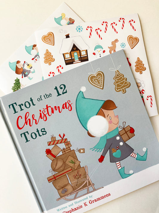 Trot of the 12 Christmas Tots, Book with Stickers