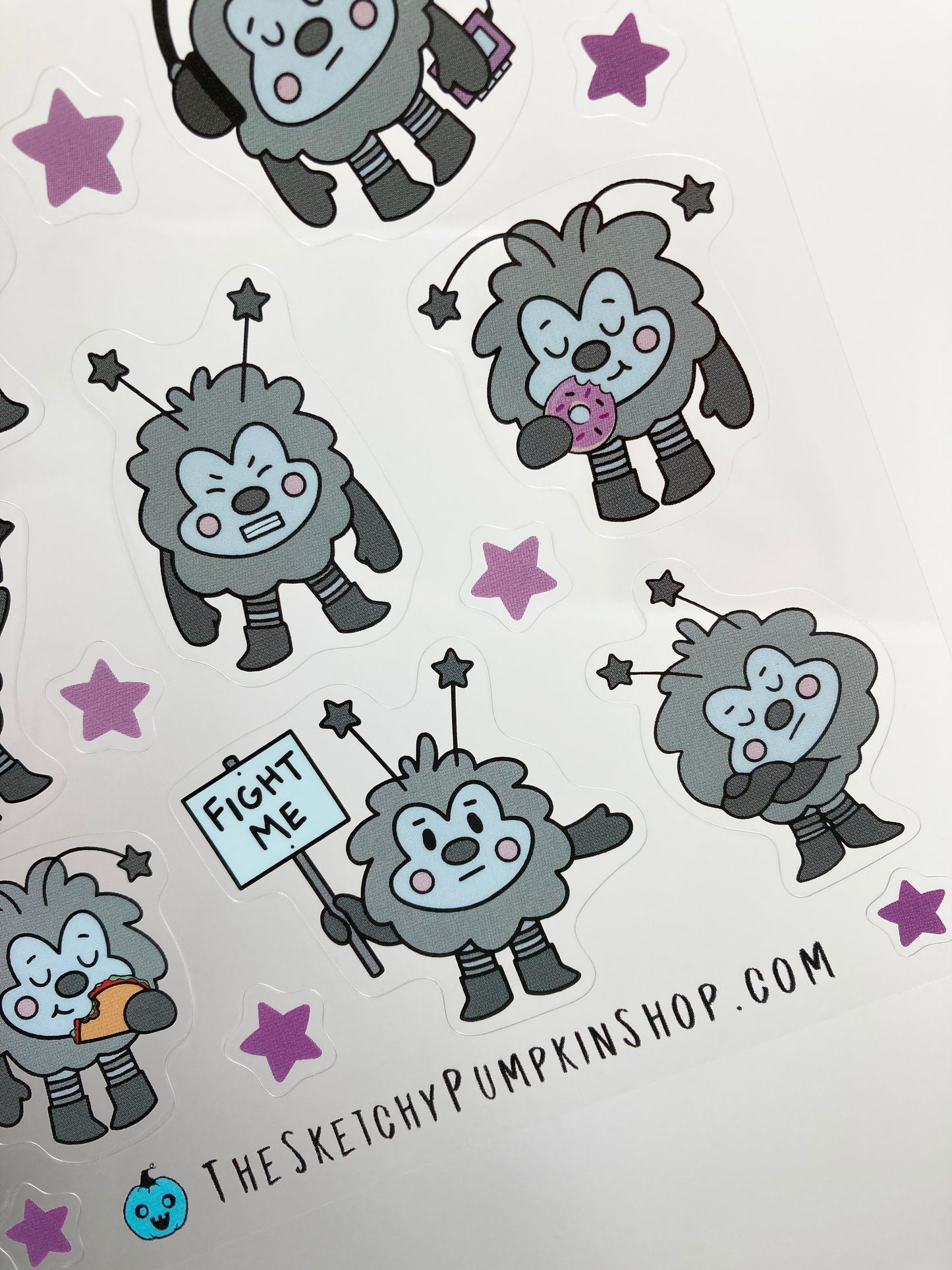 Sprite Fray, Transparent, Waterproof Sticker Sheet