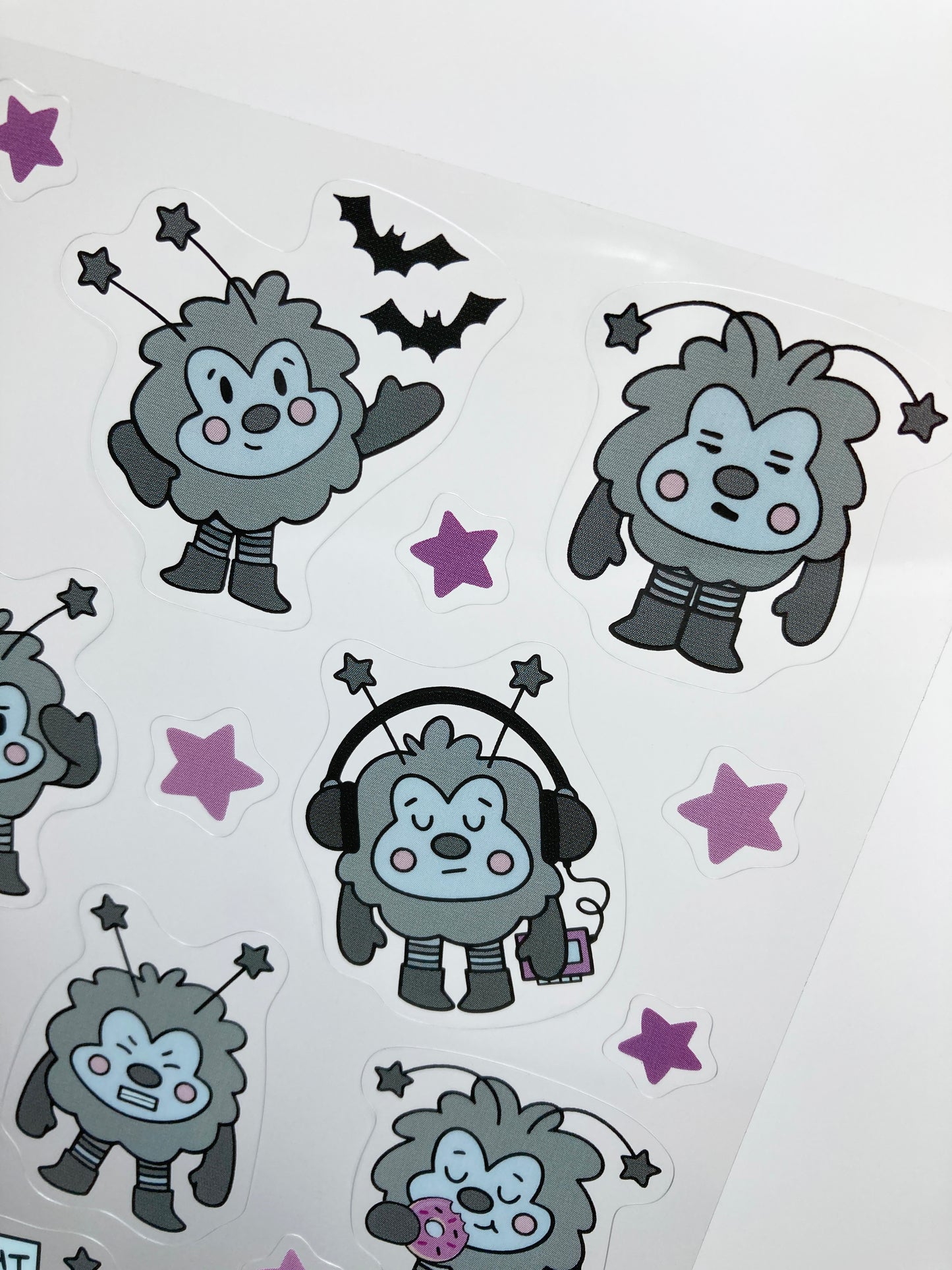 Sprite Fray, Transparent, Waterproof Sticker Sheet