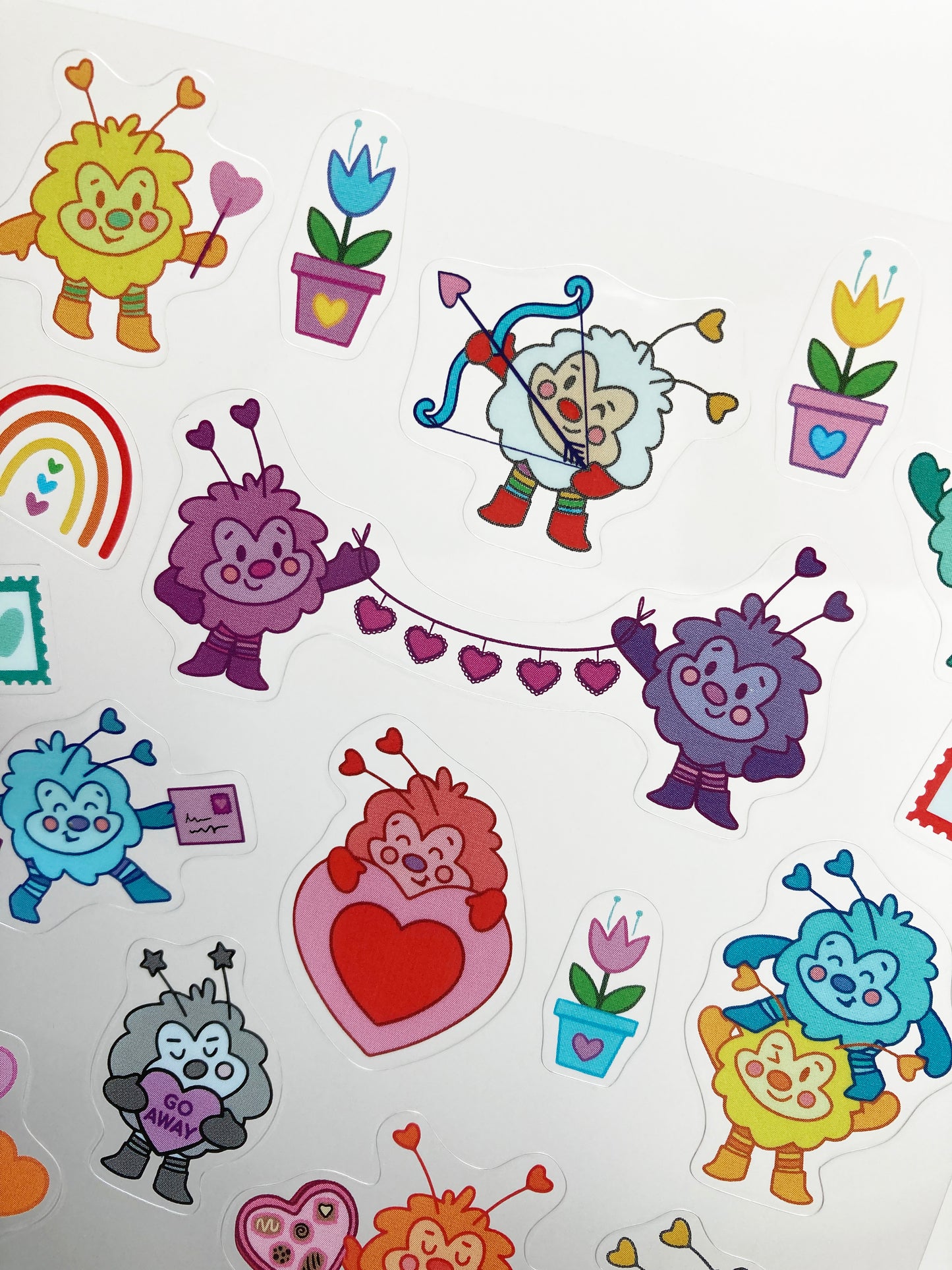 Valentine Sprite, Transparent, Waterproof Sticker Sheet