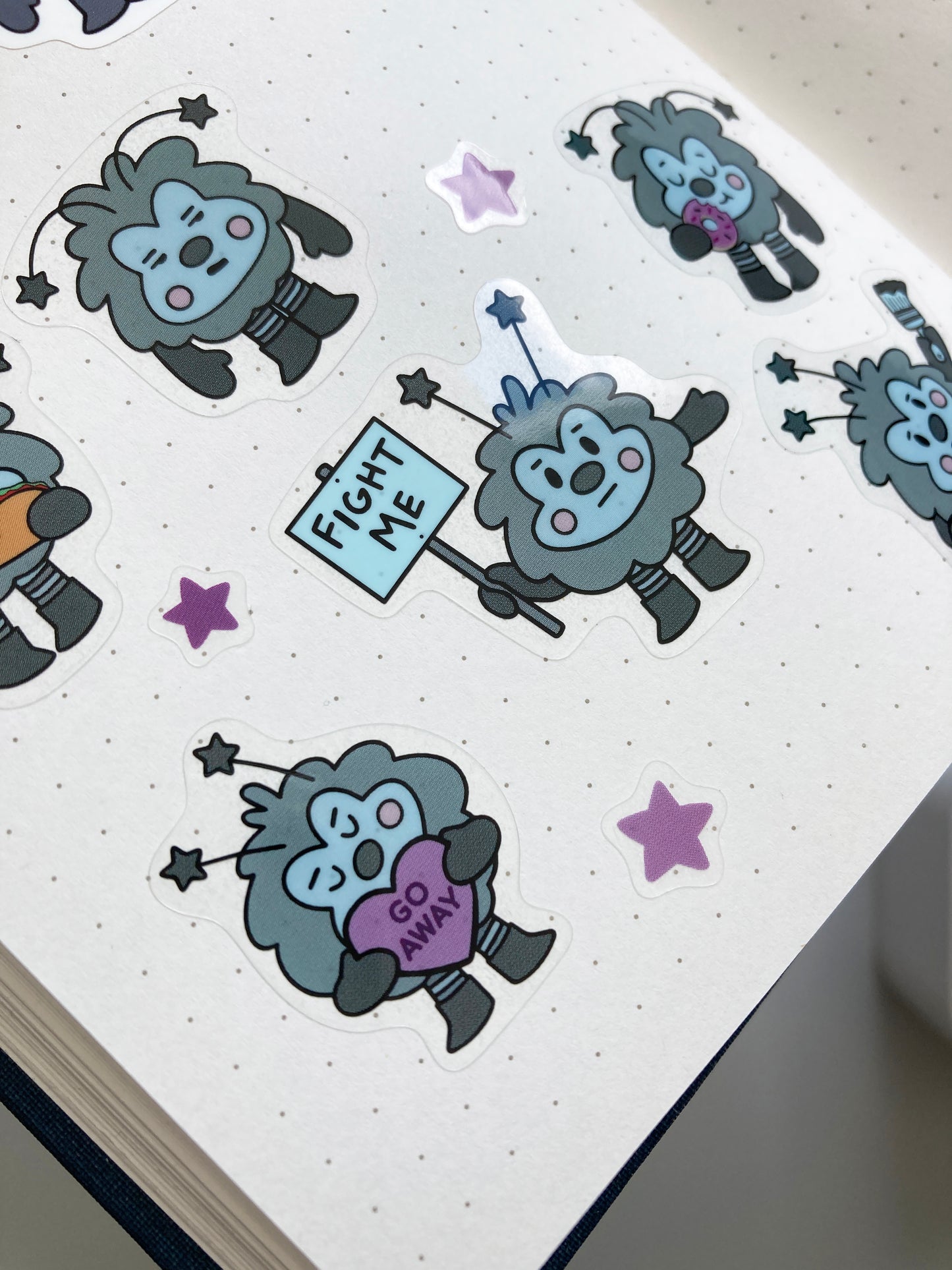 Sprite Fray, Transparent, Waterproof Sticker Sheet