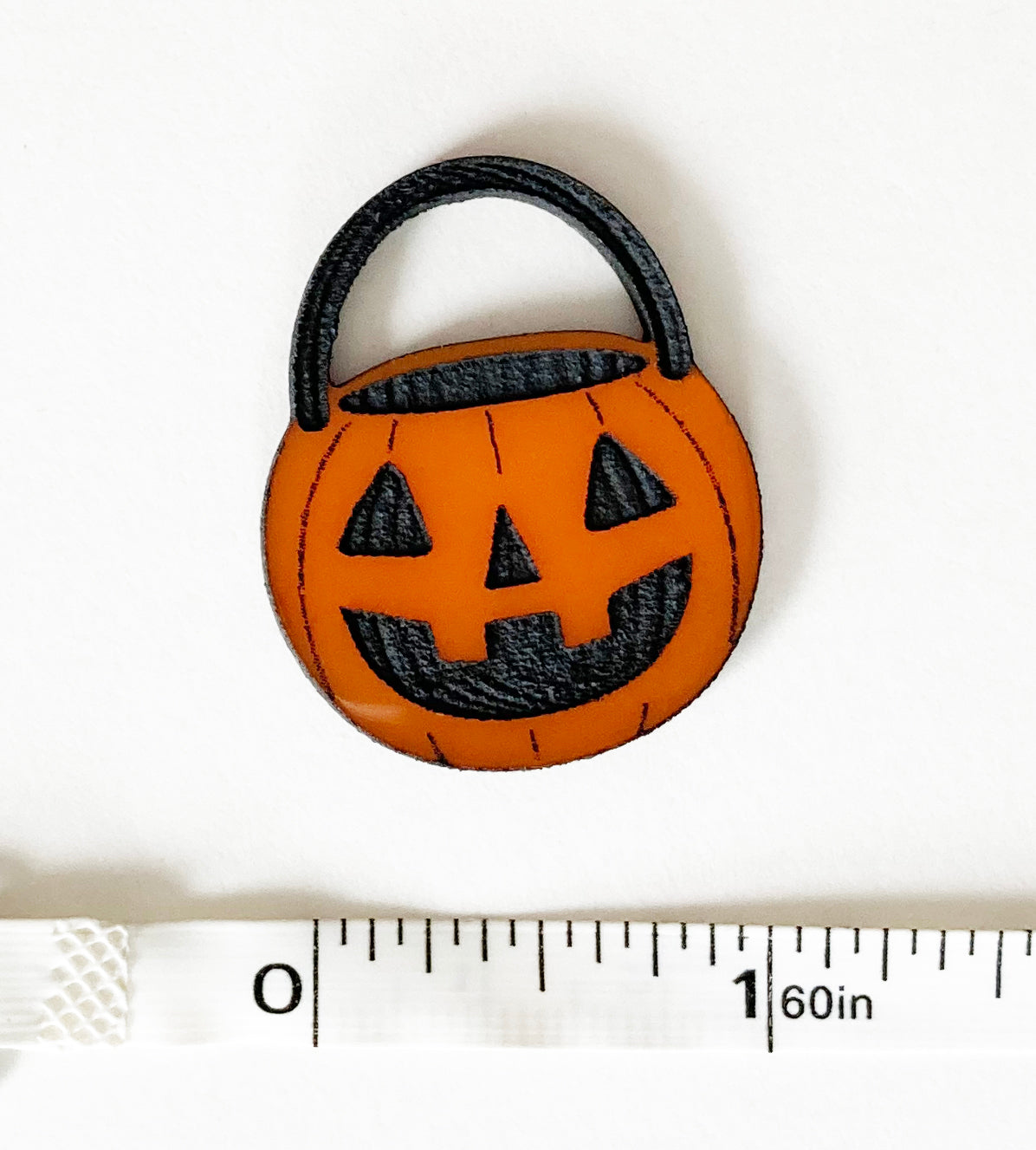Jack O'lanern Bucket Earrings, Orange, Acrylic