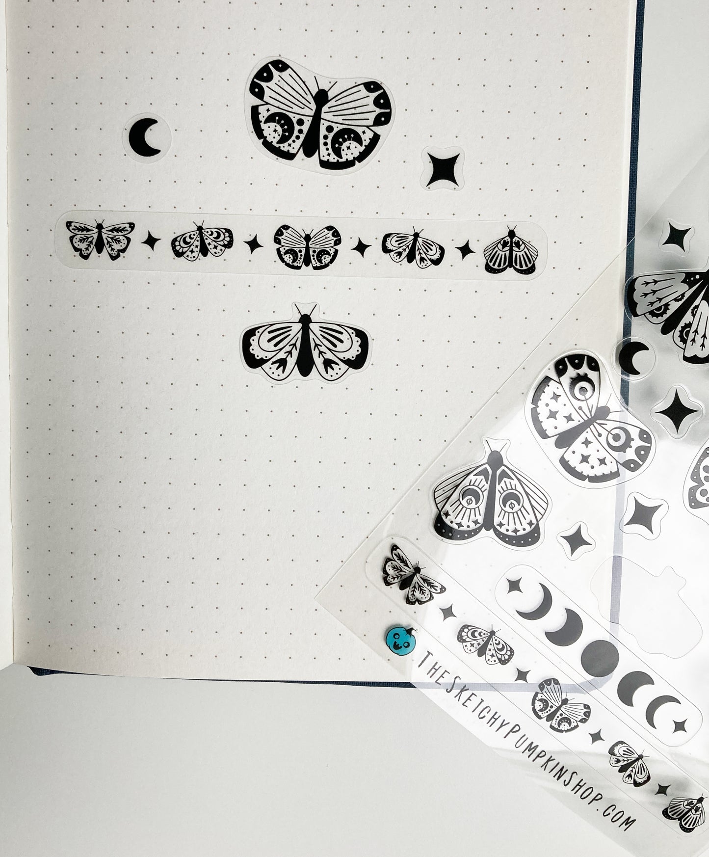 Magic Moth, Transparent, Waterproof Sticker Sheet