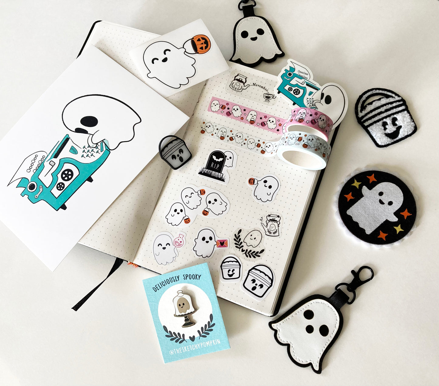 Ghost Sticker Sheet Transparent, Waterproof
