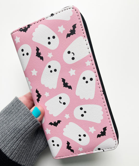 Ghost & Bat Pink Wallet