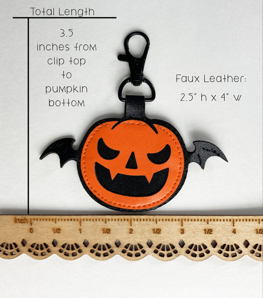 Pumpkin-Bat Keychain double-sided