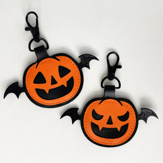 Pumpkin-Bat Keychain double-sided