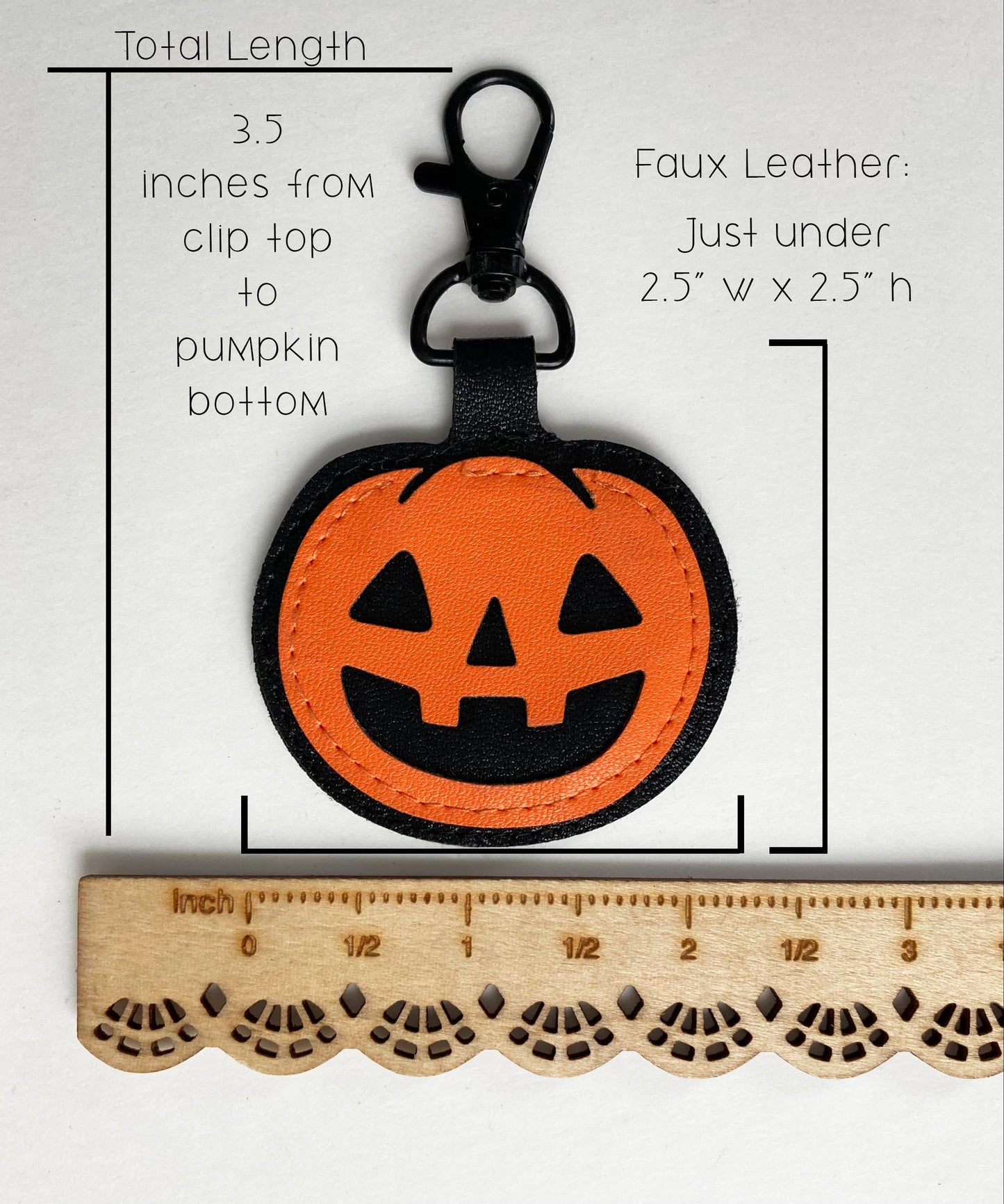 Pink/Orange Pumpkin Keychain double-sided