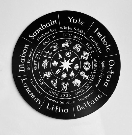 Wheel of the Year Magnet, Black