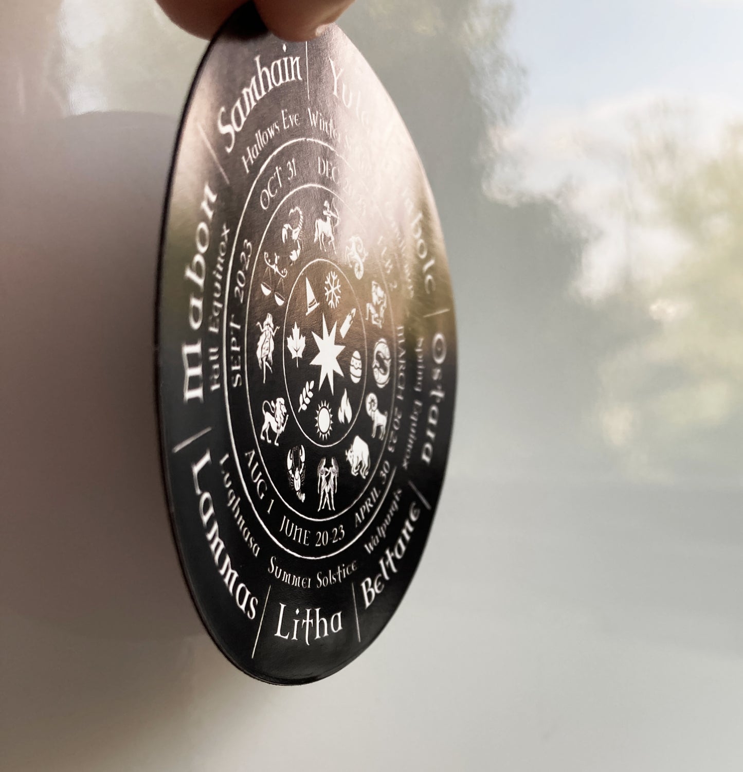 Wheel of the Year Magnet, Black