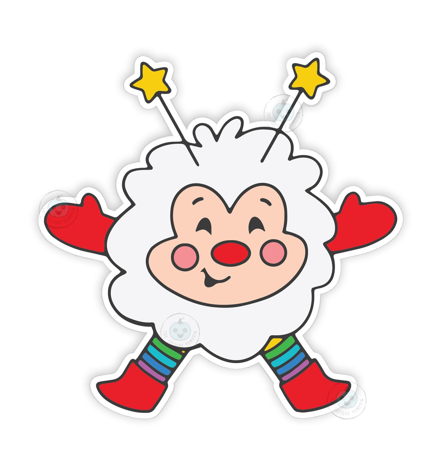 White Rainbow Sprite Vinyl Decal, Transparent Backing